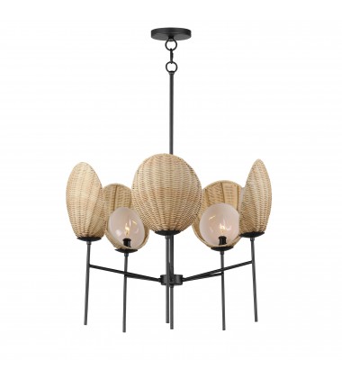 Maldives 5-Light Chandelier-(12605NABK)-Maxim  Maldives 5-Light Chandelier-(12605NABK)-Maxim