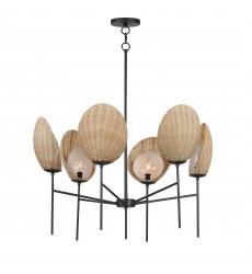 Maldives 6-Light Chandelier-(12606NABK)-Maxim  Maldives 6-Light Chandelier-(12606NABK)-Maxim