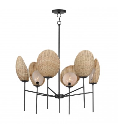 Maldives 6-Light Chandelier-(12606NABK)-Maxim  Maldives 6-Light Chandelier-(12606NABK)-Maxim