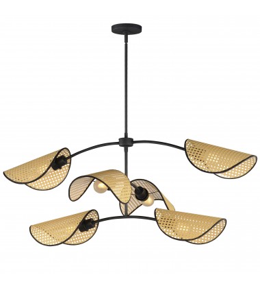 Bonnet 6-Light Chandelier-(12636NABK)-Maxim Bonnet 6-Light Chandelier-(12636NABK)-Maxim