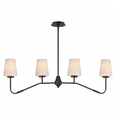  Durham 4-Light Linear Chandelier-(12697WTBK)-Maxim