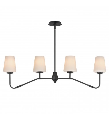  Durham 4-Light Linear Chandelier-(12697WTBK)-Maxim