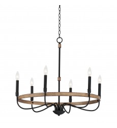  Franklin 6-Light Chandelier-(14446DWBK)-Maxim