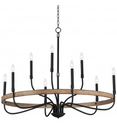  Franklin 9-Light Chandelier-(14449DWBK)-Maxim