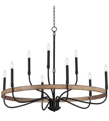 Franklin 9-Light Chandelier-(14449DWBK)-Maxim