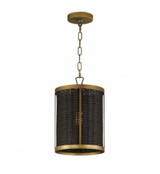  Rattan 1-Light Pendant-(14461BRNAB)-Maxim