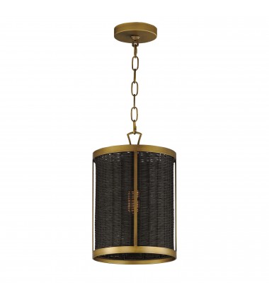  Rattan 1-Light Pendant-(14461BRNAB)-Maxim