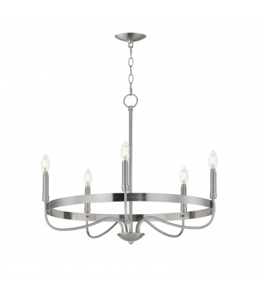 Frankie 5-Light Chandelier-(14495SN)-Maxim Frankie 5-Light Chandelier-(14495SN)-Maxim