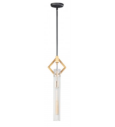  Flambeau 1-Light Mini Pendant-(16111CLBKAB)-Maxim