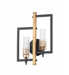 Flambeau 2-Light Wall Sconce-(16112CLBKAB)-Maxim Flambeau 2-Light Wall Sconce-(16112CLBKAB)-Maxim