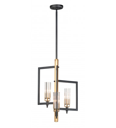  Flambeau 3-Light Chandelier-(16113CLBKAB)-Maxim