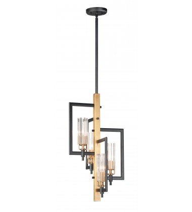  Flambeau 4-Light Chandelier-(16114CLBKAB)-Maxim
