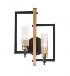 Flambeau 2-Light Wall Sconce-(16115CLBKAB)-Maxim Flambeau 2-Light Wall Sconce-(16115CLBKAB)-Maxim
