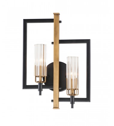 Flambeau 2-Light Wall Sconce-(16115CLBKAB)-Maxim Flambeau 2-Light Wall Sconce-(16115CLBKAB)-Maxim