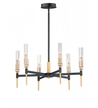  Flambeau 6-Light LED Chandelier-(16125CLBKAB)-Maxim