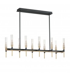  Flambeau 10-Light Linear LED Chandelier-(16127CLBKAB)-Maxim