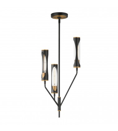  Regent 3-Light Pendant-(16173CLBKAB)-Maxim