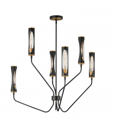  Regent 6-Light Pendant-(16176CLBKAB)-Maxim