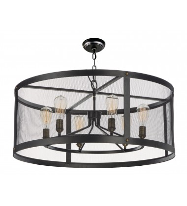  Palladium 6-Light Chandelier-(20114BKNAB)-Maxim