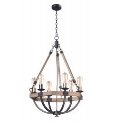  Lodge 6-Light Chandelier-(20335WOBZ)-Maxim