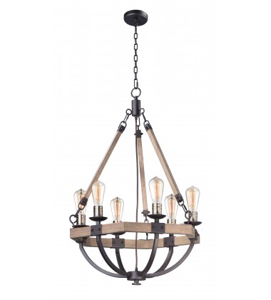  Lodge 6-Light Chandelier-(20335WOBZ)-Maxim