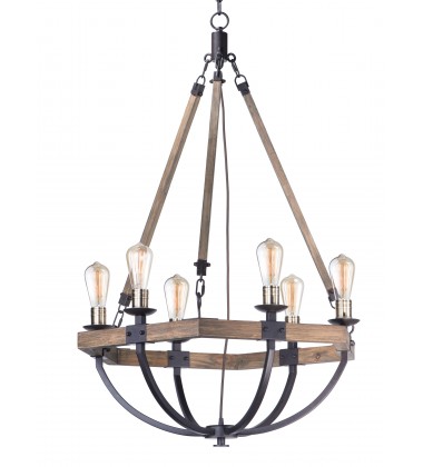  Lodge 6-Light Chandelier-(20337WOBZ)-Maxim
