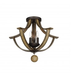  Basque 3-Light Semi-Flush Mount-(20343DWAR)-Maxim