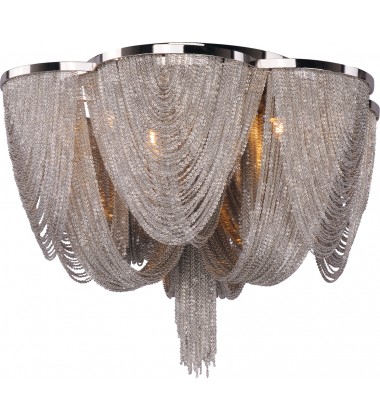  Chantilly 6-Light Flush Mount-(21460NKPN)-Maxim