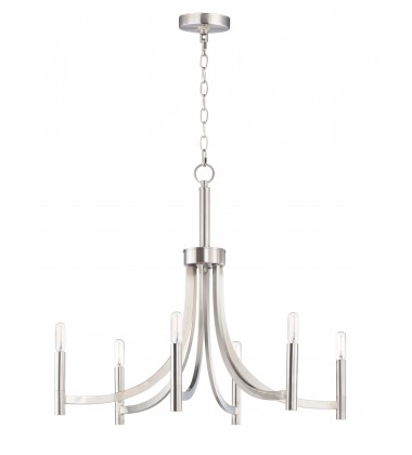 Lyndon 6-Light Chandelier-(21526SN)-Maxim Lyndon 6-Light Chandelier-(21526SN)-Maxim