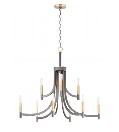 Lyndon 9-Light Chandelier-(21529BZAB)-Maxim Lyndon 9-Light Chandelier-(21529BZAB)-Maxim