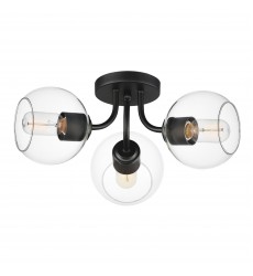  Knox 3-Light Semi-Flush Mount-(21634CLBK)-Maxim