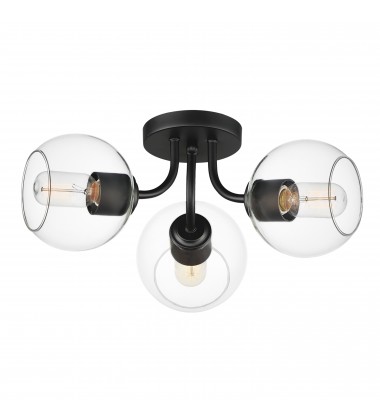  Knox 3-Light Semi-Flush Mount-(21634CLBK)-Maxim