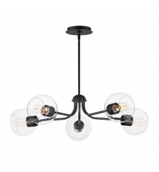  Knox 5-Light Globe Chandelier-(21635CLBK)-Maxim