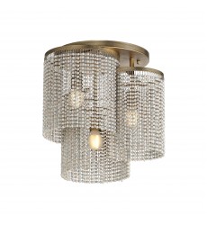  Fontaine 3-Light Flush Mount-(22463WWDGS)-Maxim