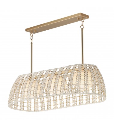 Macrame 3-Light Linear Pendant-(22483SWGLD)-Maxim  Macrame 3-Light Linear Pendant-(22483SWGLD)-Maxim