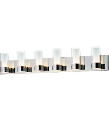  Silo 6-Light Bath Vanity With LED Bulbs-(23076CLFTPC/BUL)-Maxim
