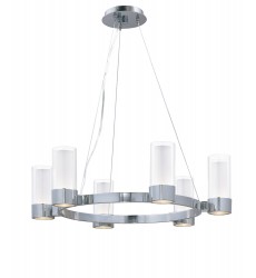Silo 6-Light Chandelier With LED Bulbs-(23077CLFTPC/BUL)-Maxim  Silo 6-Light Chandelier With LED Bulbs-(23077CLFTPC/BUL)-Maxim