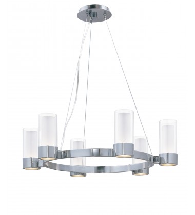  Silo 6-Light Chandelier With LED Bulbs-(23077CLFTPC/BUL)-Maxim