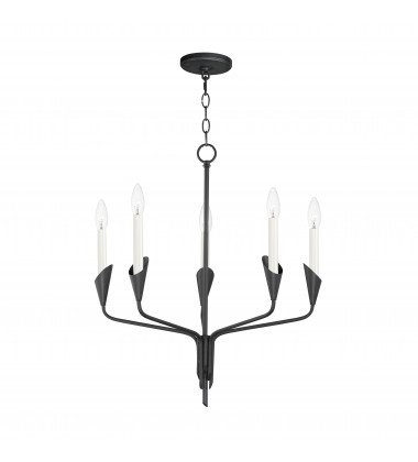  Calyx 5-Light Chandelier-(24345BK)-Maxim