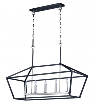 Abode 5-Light Linear Chandelier-(25157TXBPN)-Maxim  Abode 5-Light Linear Chandelier-(25157TXBPN)-Maxim