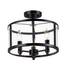  Sentinel 3-Light Semi Flush-(25250CLBK)-Maxim