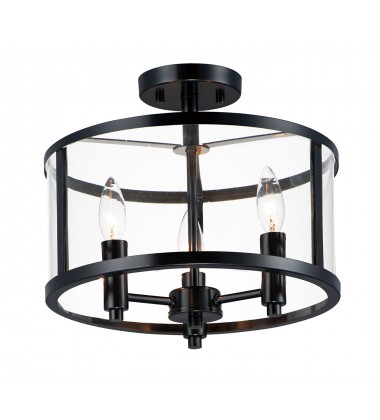  Sentinel 3-Light Semi Flush-(25250CLBK)-Maxim