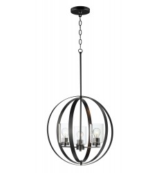  Sentinel 3-Light Pendant-(25254CLBK)-Maxim