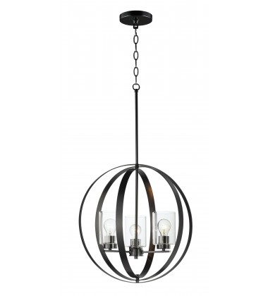  Sentinel 3-Light Pendant-(25254CLBK)-Maxim