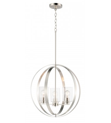  Sentinel 3-Light Pendant-(25254CLSN)-Maxim