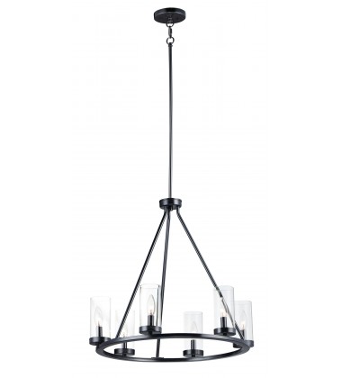  Sentinel 6-Light Chandelier-(25255CLBK)-Maxim