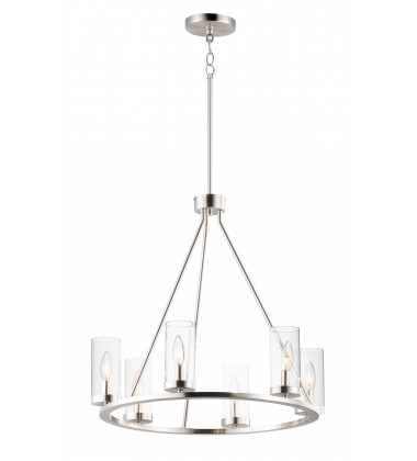  Sentinel 6-Light Chandelier-(25255CLSN)-Maxim