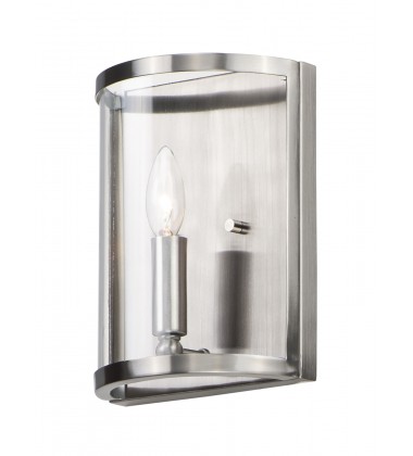  Sentinel 1-Light Wall Sconce-(25259CLSN)-Maxim