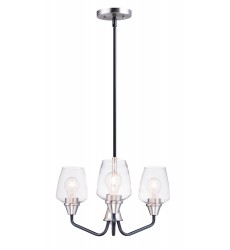  Goblet 3-Light Chandelier-(26124CLBKSN)-Maxim