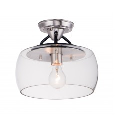  Goblet 1-Light Semi Flush Mount-(26129CLBKSN)-Maxim